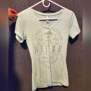 Shirt sleeve Seafoam green fitted tee.